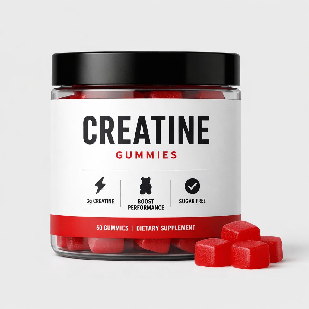 E2 Creatine Gummies bottle with black cap